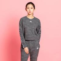 adidas 阿迪達斯 衛(wèi)衣女裝圓領(lǐng)串標運動保暖套頭衫短衛(wèi)衣