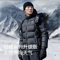 PELLIOT 伯希和 800蓬鵝絨羽絨服女戶外防風(fēng)保暖外套滑雪登山服男 曜石黑