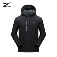 Mizuno 美津濃 戶(hù)外防風(fēng)男女款裝風(fēng)衣外套 黑色 XL
