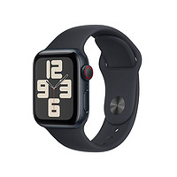 Apple 蘋果 Watch SE 2023款 智能手表 GPS+蜂窩版 44mm 午夜色 橡膠表帶 M/L