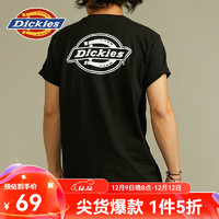 Dickies 帝客 純棉短袖T恤男 夏季圓領休閑簡約城市輕戶外基本款百搭上衣 11799 黑色 L