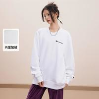 Champion 秋冬刺繡草寫(xiě)logo加絨衛(wèi)衣圓領(lǐng)套頭