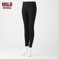 MUJI 無(wú)印良品 無(wú)印良品（MUJI）女式 彈力 羅紋織 十分長(zhǎng)收腿褲 打底褲女款秋季 DGA32C2A 黑色
