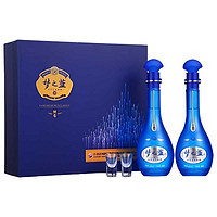 YANGHE 洋河 藍色經典夢之藍m6禮盒52度500ml*2瓶禮盒裝高度高檔送禮白酒