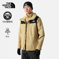 THE NORTH FACE 北面 三合一沖鋒衣男戶外保暖羽絨內(nèi)膽892A 卡其色/LK5 XL