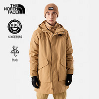 THE NORTH FACE 北面 三合一男戶外保暖600蓬鵝絨內(nèi)膽中長款7QT5 卡其色/LIK S