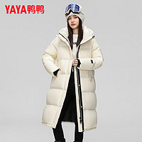 YAYA 鴨鴨羽絨服 羽絨服女長款加厚保暖外套XJ 白色 155/80A(S)