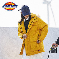 Dickies 帝客 棉服 可脫卸毛領(lǐng)字母印花多口袋夾克百搭厚外套 9551 姜黃 L