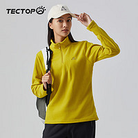 TECTOP 探拓 抓絨衣男女立領打底衫加厚保暖衛(wèi)衣沖鋒衣內(nèi)膽保暖衣服 女款姜黃色 L