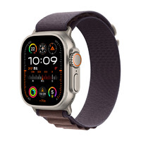 Apple 蘋果 Watch Ultra2 智能手表 GPS+蜂窩版 49mm 鈦金屬原色表殼 靛藍(lán)色高山回環(huán)式表帶 M