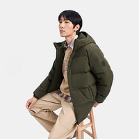 Gap 蓋璞 男裝2024秋冬新款抽繩立領連帽羽絨服純色外套677652 墨綠 175/96A(L)