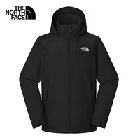 THE NORTH FACE 北面 沖鋒衣男戶外單層防風(fēng)硬殼外套夾克可掛膽 黑色 L