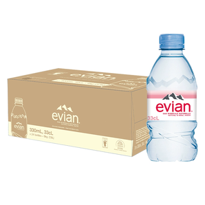 【自營】Evian依云純天然礦泉水弱堿性純凈水飲用水330ml*24瓶