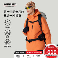 NORTHLAND 諾詩蘭 男款全壓膠三合一沖鋒衣