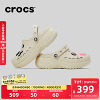 crocs 卡駱馳 秋冬新品貝雅云彩暖棉洞洞鞋女士戶外休閑棉鞋|208708 冬日白