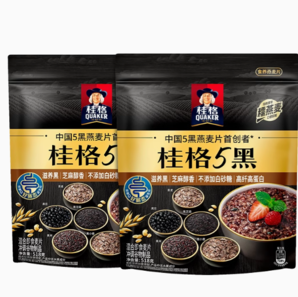 88VIP！QUAKER 桂格 5黑 混合即食麥片518g*2袋