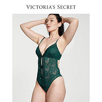 VICTORIA'S SECRET 維密 花漾蕾絲性感輕薄襯墊設(shè)計鏤空連體衣