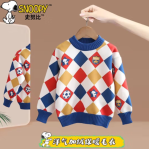 SNOOPY 史努比 兒童加絨毛衣 足球夢(mèng)