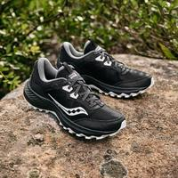 saucony 索康尼 AURA TR戶外越野跑鞋女防滑耐磨登山運(yùn)動(dòng)鞋 黑灰05