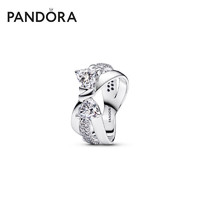 PANDORA 潘多拉 [新年禮物]閃耀緞帶星光蝴蝶結(jié)戒指銀色精致生日禮物
