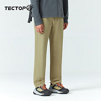 TECTOP 探拓 加絨保暖軟殼褲男防風(fēng)加厚徒步登山褲女戶外運(yùn)動褲子 男款棕黃色 S