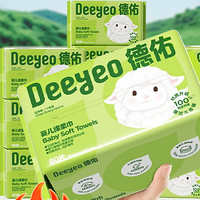 Deeyeo 德佑 萌萌羊嬰兒綿柔巾 80抽*6包