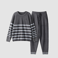 Bananain 蕉內(nèi) 活動(dòng)505H睡衣男女士可外穿保暖秋冬家居服套裝 影灰條紋 XXL