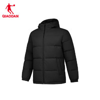 QIAODAN 喬丹 男款羽絨服運(yùn)動休閑外套 黑色 L 充絨161G