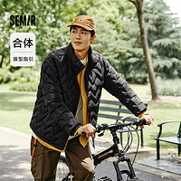 Semir 森馬 男款2024冬季防水保暖立領(lǐng)外套 109724113104 黑色90001 L