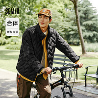 Semir 森馬 男款2024冬季防水保暖立領外套 109724113104 黑色90001 L