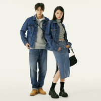 Levi's 李維斯 24秋季情侶翻領潮牌新復古回潮牛仔夾克外套 清爽中藍色 L