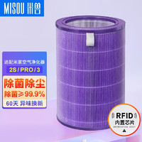 MISOU 米獸 適配小米空氣凈化器濾芯Pro H 2S Pro123代除甲醛除塵濾芯 除塵除菌無(wú)碳版（1/2/2S/3/pro適用）