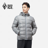 BLACKICE 黑冰 24新款休閑保暖連帽鴨絨羽絨服可脫卸帽男款羽絨外套 灰色 L