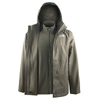 THE NORTH FACE 北面 秋冬款 男戶外防水抓絨內(nèi)膽三合一沖鋒衣 軍綠色21L S/165