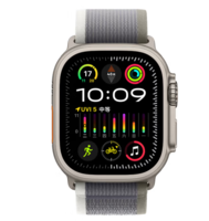 Apple 蘋果 Watch Ultra2 智能手表 GPS+蜂窩版 49mm 鈦金屬原色表殼 綠配灰色野徑回環(huán)式表帶 S/M