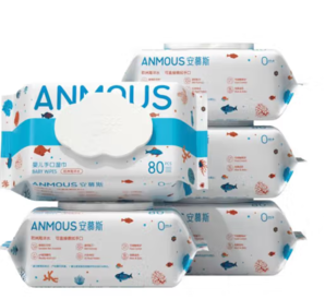 Anmous 安慕斯 嬰兒護(hù)理濕巾80抽 5包