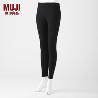 MUJI 無印良品 無印良品（MUJI）女式 彈力 羅紋織 十分長收腿褲 打底褲女款秋季 DGA32C2A 黑色