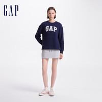 Gap 蓋璞 女裝碳素磨毛字母大logo抓絨衛(wèi)衣 634496