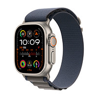 Apple 蘋果 Watch Ultra2 智能手表 GPS+蜂窩版 49mm 鈦金屬原色表殼 藍色高山回環(huán)式表帶 M