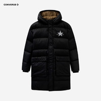 CONVERSE 匡威 中長(zhǎng)款加厚羽絨服 260g充絨 正黑色