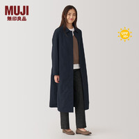 MUJI 無(wú)印良品 女式 不易沾水防紫外線立領(lǐng)大衣 外套女款風(fēng)衣女裝冬BD0YOC4A 黑色