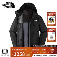 THE NORTH FACE 北面 三合一沖鋒衣男軟殼內(nèi)膽戶外運(yùn)動(dòng)防水保暖外套24冬季預(yù)|89B1 8UR L /175/100