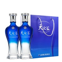 YANGHE 洋河 天之藍(lán)42度375mL 2瓶裝綿柔白酒  送夢之藍(lán)小酒