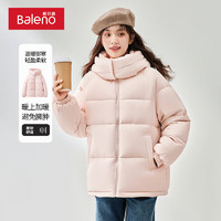 Baleno 班尼路 冬季連帽棉服女2024新款加厚面包服外套