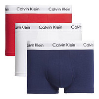 卡爾文·克萊恩 Calvin Klein CK內(nèi)褲 男士平角三條裝 舒適棉短褲男 送男友禮物