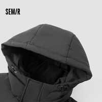 Semir 森馬 羽絨服男防風防水防油防污2024冬季連帽中長款外套厚109724113122 中灰20410 L