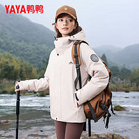 YAYA 鴨鴨羽絨服 鴨鴨（YAYA）男女同款沖鋒衣羽絨服戶外滑雪運(yùn)動(dòng)時(shí)尚保暖外套 橡木灰色 XL