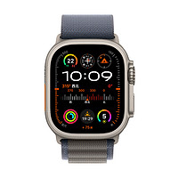 Apple 蘋果 Watch Ultra2 智能手表 GPS+蜂窩版 49mm 鈦金屬原色表殼 藍(lán)色高山回環(huán)式表帶 S