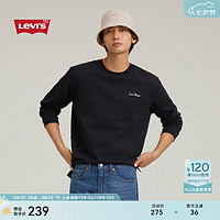 Levi's 李維斯 24秋季男士寬松休閑帥氣復(fù)古時尚長袖T恤 黑色 002HD-0001