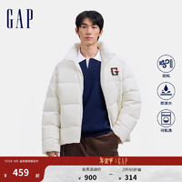 Gap 蓋璞 男女裝2024秋冬新款防風防潑水刺繡logo立領(lǐng)羽絨服外套677674 白色 180/100A(XL) 亞洲尺碼